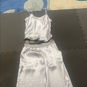 Zara Shimmering Silver Cami Top
